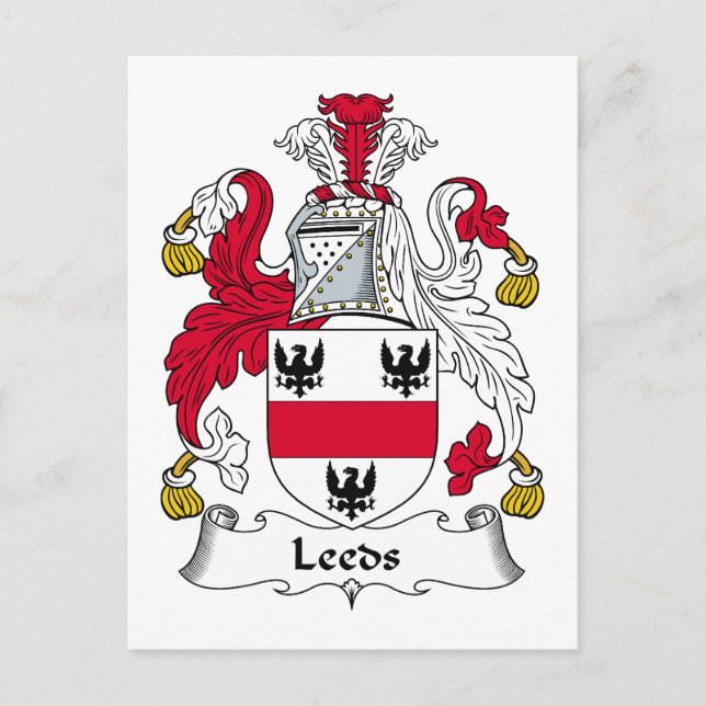 Leeds Familienwappen Postkarte (Vorderseite)