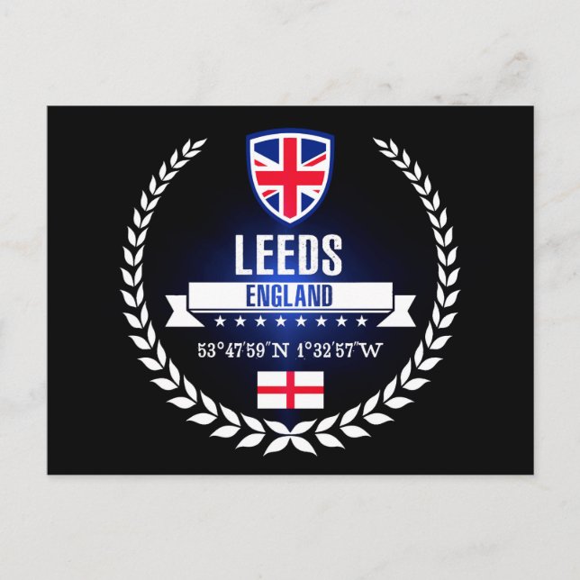 Leeds Postkarte (Vorderseite)