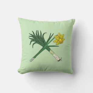 Leek und Daffodil Crossed Kissen