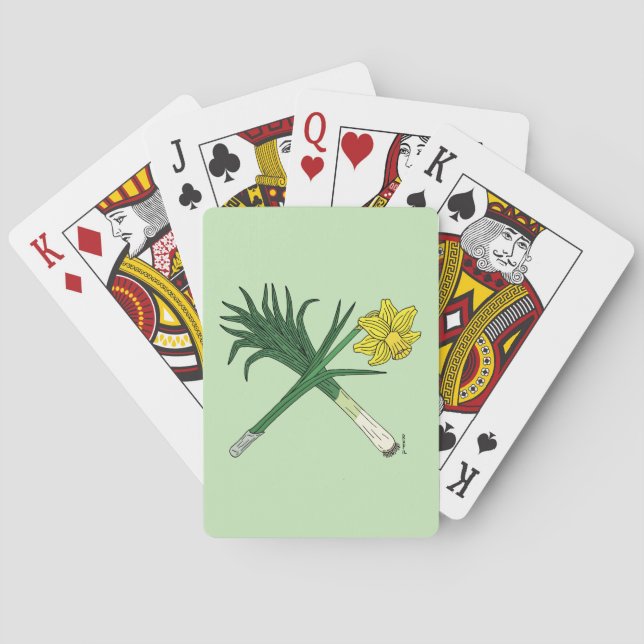 Leek und Daffodil Crossed Spielkarten (Rückseite)