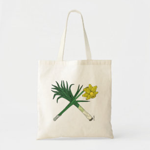 Leek und Daffodil Crossed Tragetasche