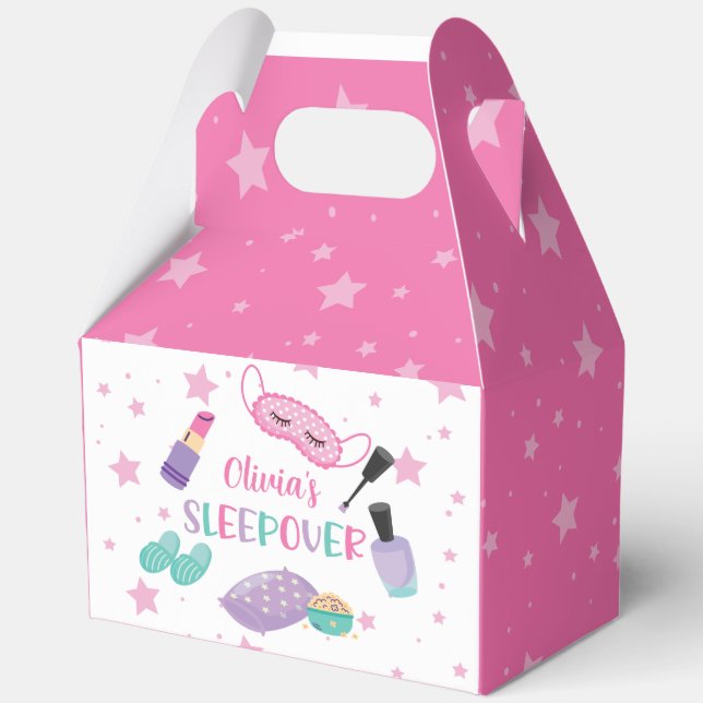 Leepover Schlummer Party rosa lila zwischen Geschenkschachtel (Vorderseite)