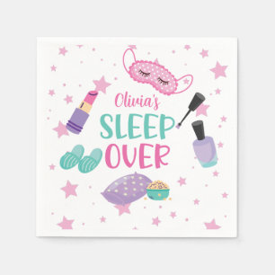 Leepover Schlummer Party rosa lila zwischen Serviette