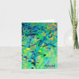 Leere Anmerkungs-Karte mit bunter PiCassieO Kunst Karte