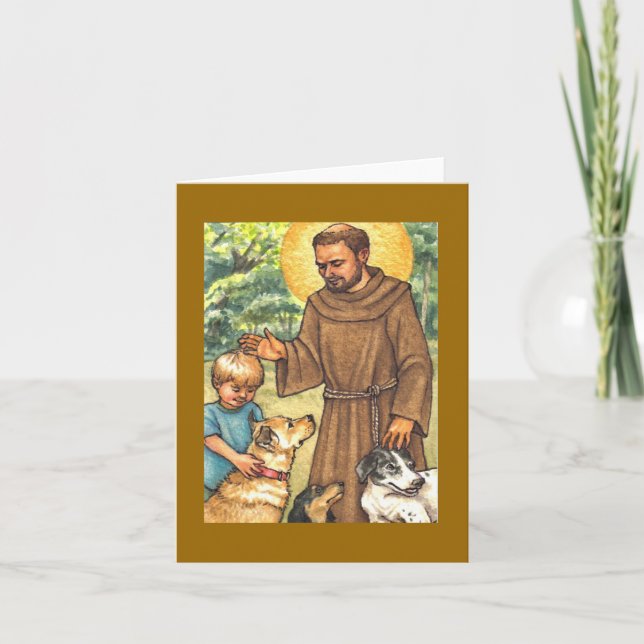 leere Anmerkungskarte St Francis u. Hunde Karte (Vorderseite)