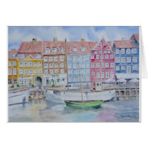 Leere Aquarell-Karte Kopenhagens