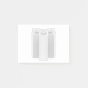 Leere Behälter für Saft oder Milch Post-it Klebezettel