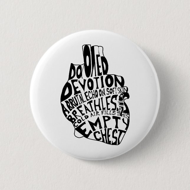 leere Brust: anatomisches Herz Button (Vorderseite)