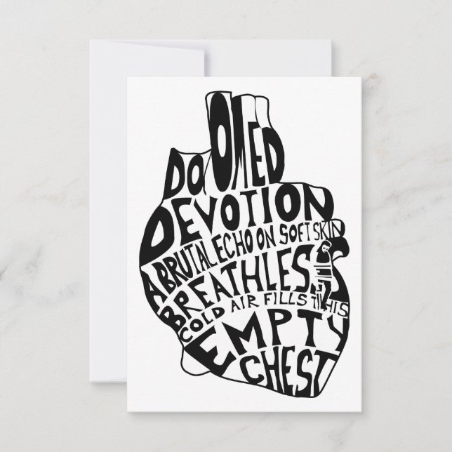 leere Brust: anatomisches Herz Einladung (Vorderseite)