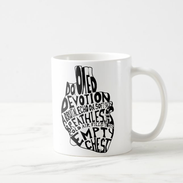 leere Brust: anatomisches Herz Kaffeetasse (Rechts)