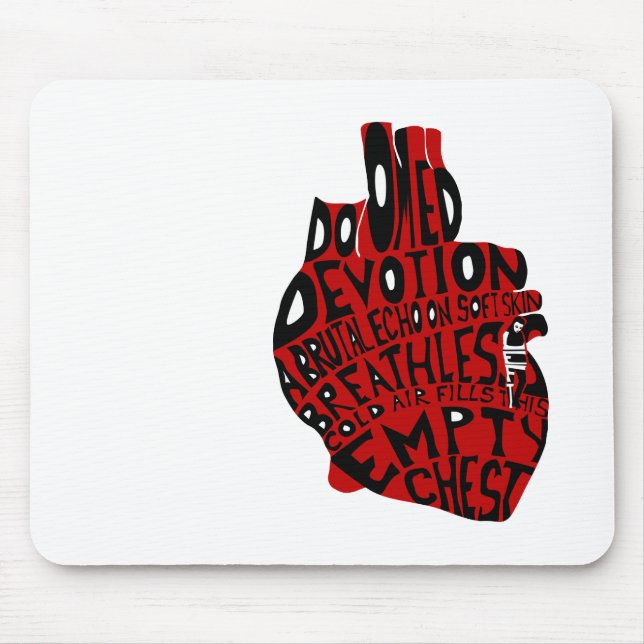 leere Brust: anatomisches Herz Mousepad (Vorne)