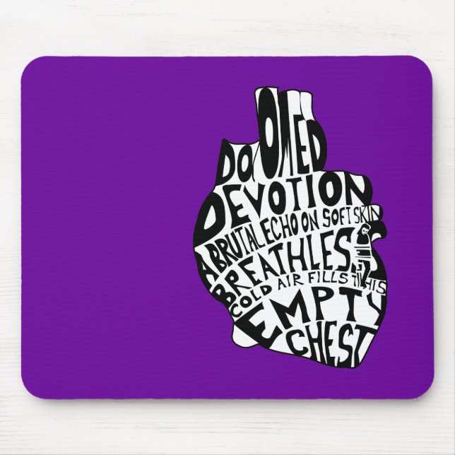 leere Brust: anatomisches Herz Mousepad (Vorne)