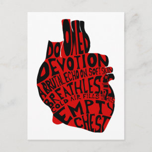 leere Brust: anatomisches Herz Postkarte