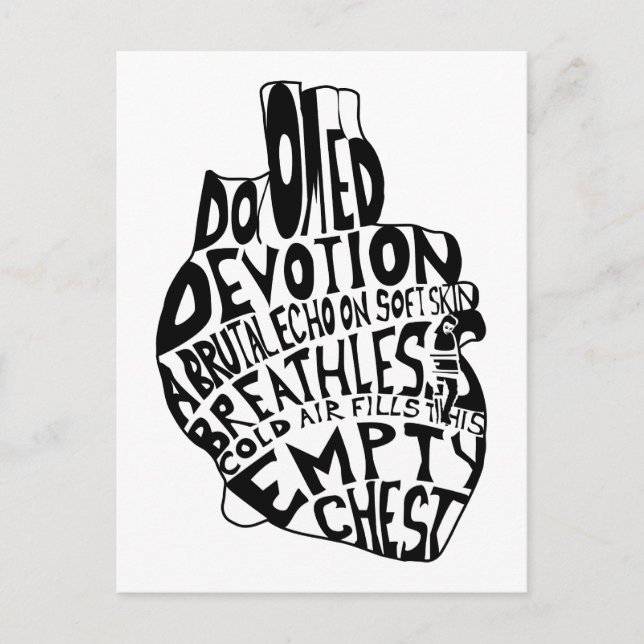 leere Brust: anatomisches Herz Postkarte (Vorderseite)