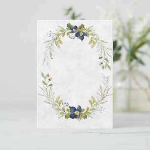 Leere Budget Blaue Blumenrahmen Hochzeit Einladung