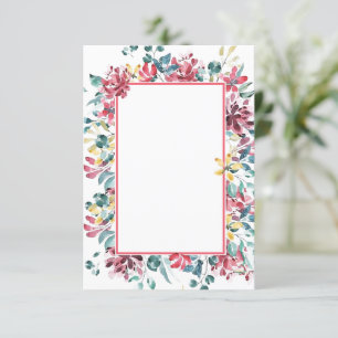 Leere Budget-Hochzeitseinladung mit hellem florale Einladung