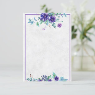 Leere Budget-Hochzeitseinladung mit lila Wasserfar Einladung