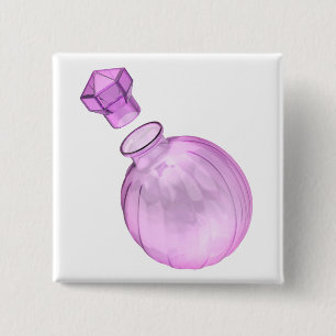 Leere dekorative violette Glasflasche Button