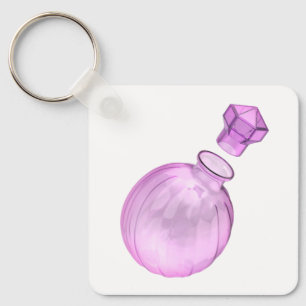 Leere dekorative violette Glasflasche Schlüsselanhänger