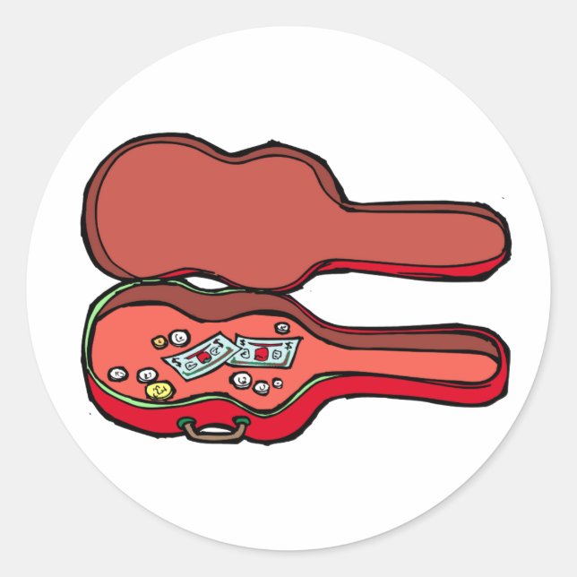 leere Gitarrenkoffer red.png Runder Aufkleber (Vorderseite)