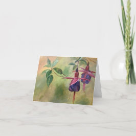 Leere Grußkarte mit Fuchsia-Blume-Design Dankeskarte