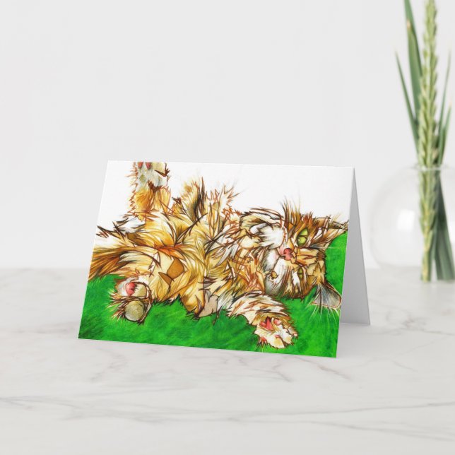 Leere Grußkarte: Tabby Cat Karte (Vorderseite)