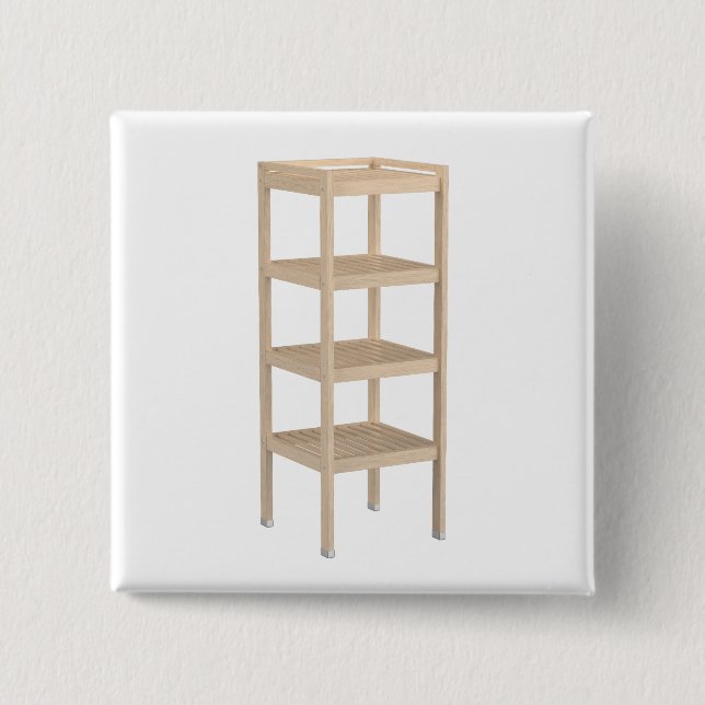 Leere Holzablage für Badezimmer Button (Vorderseite)