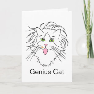 Leere Innenseite Genie-Katze Einstein Popkultur-Ka Karte