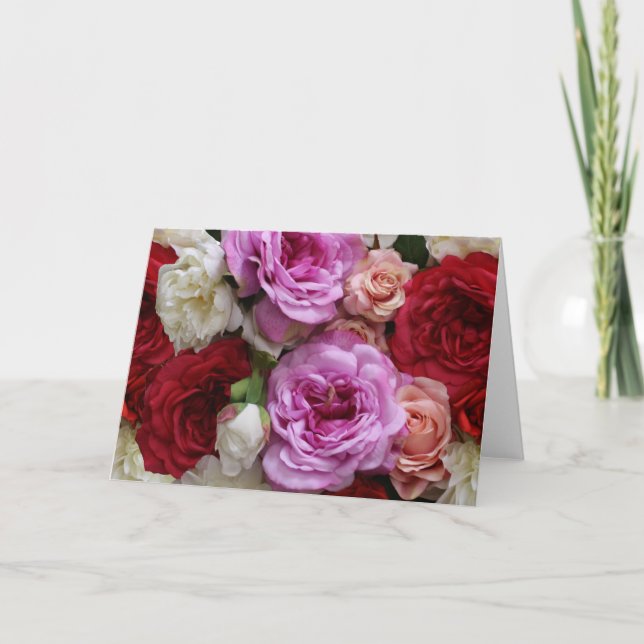 Leere Innenseite Hübsches Rotes Rosa Rosa Elegant  (Vorderseite)
