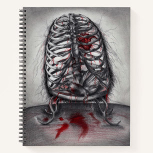 Leere Käfig Anatomie Gotik Horror Surreale Kunst Notizbuch