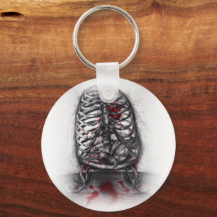 Leere Käfig menschliche Anatomie Rib Surrealer Hor Schlüsselanhänger