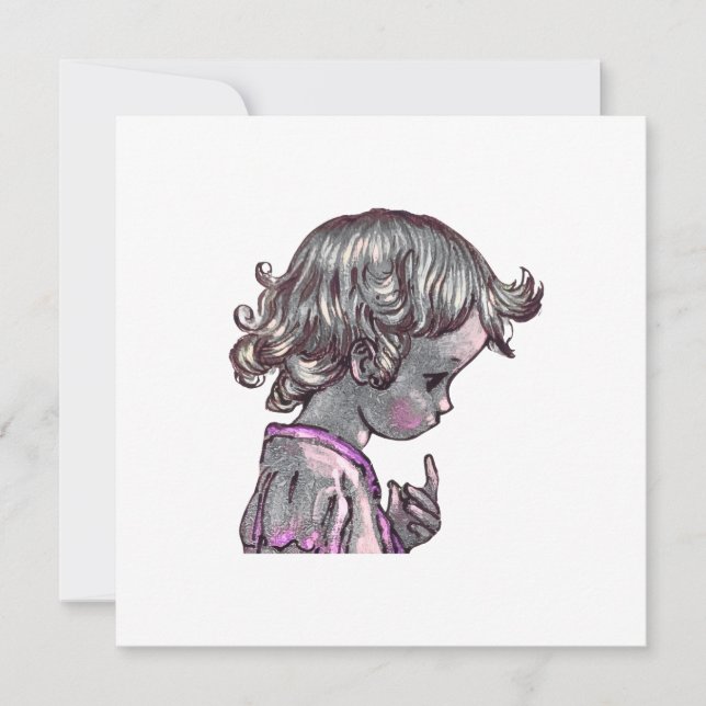 Leere Karte des Curly Hair Girl (Vorderseite)