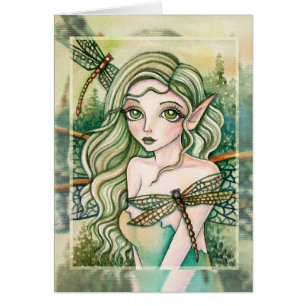 Leere Karte - grüne Libelle