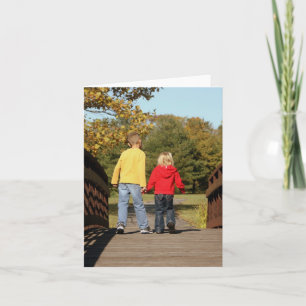 Leere Karte - Kinder auf Brücke