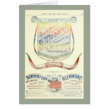 Leere Karte mit historischem Whiskyaufkleber 1893