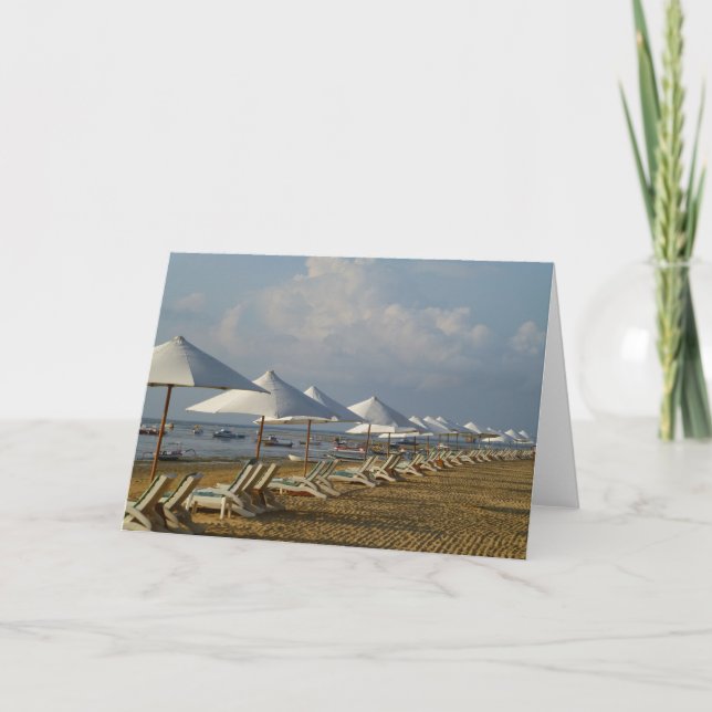 Leere Karten-Strandschirme Feiertagskarte (Vorderseite)