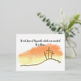 Leere Kreuze Er ist Christlich Ostern Rised Folien Feiertagspostkarte