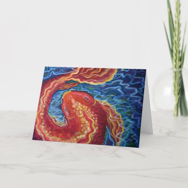 Leere Kunstgrußkarte, ursprünglicher Kunst koi Karte (Vorderseite)