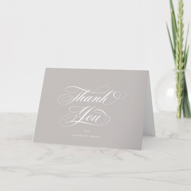 Leere Latte Eleganter Script-Abschluss Dankeskarte (Vorderseite)