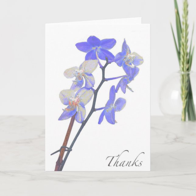 Leere lila Orchidee danken Ihnen zu kardieren Dankeskarte (Vorderseite)