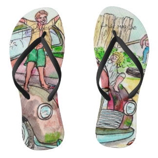 Leere Lose und alte rostige Autos - drehen Sie Flip Flops