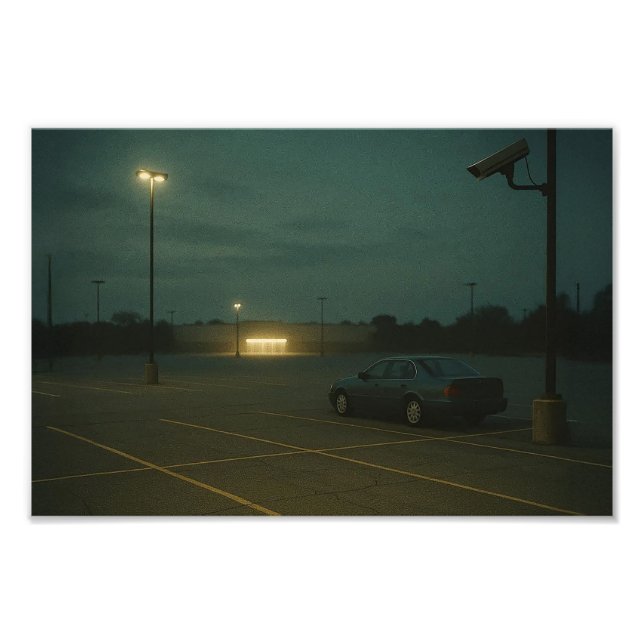 Leere Parkanlage Lot at Night - Dreamcore Vibes Fotodruck (Vorne)