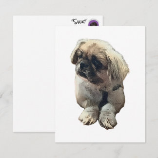 Leere Pekingese-Karte mit "Sink" Dankeskarte