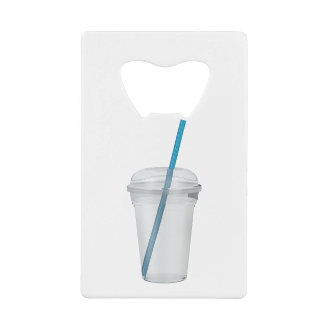 Leere Plastikglätter mit Stroh Geldbeutel Flaschenöffner (Vorderseite)