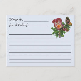 Leere Rezept-Karten: Schmetterling & Blume Postkar Postkarte