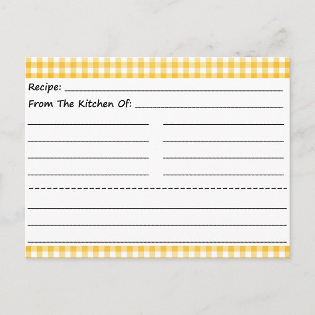 Leere Rezeptionskarten: Gingham Dreams Postkarte (Vorderseite)