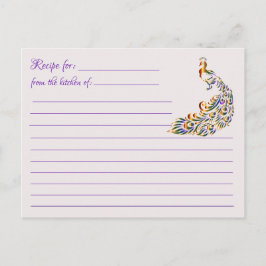 Leere Rezeptionskarten: Multicolor-Pfauenpostkarte Postkarte