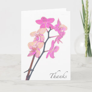Leere rosa Orchidee danken Ihnen zu kardieren Dankeskarte