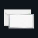 Leere Silber und Weiße Hochzeitsratgeber und Wünsc Hinweiskarte<br><div class="desc">Fügen Sie Ihrer Hochzeit eine persönliche Touch mit einer silbernen Hochzeitskarte und Wunschkarte hinzu. Diese Ratenkarte weist einen silbernen Rahmen auf weißem Hintergrund auf. Ideal für Hochzeiten, Babydusche, Geburtstagsparty, Brautparty, Junggeselinnen-Abschied und alle besondere Anlässe. Bitte beachten Sie: Die Details der Folie werden im Kunstwerk simuliert. Bei der Herstellung dieses Produktes...</div>