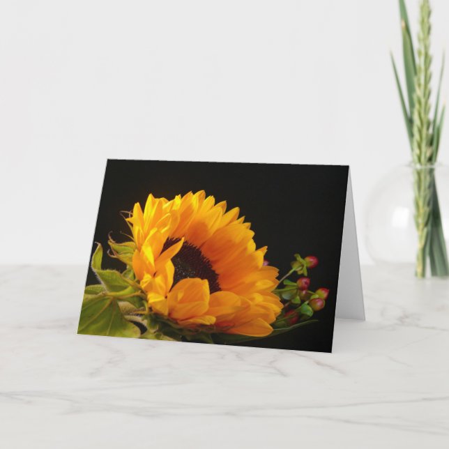 Leere Sonnenblume-Gruß-Karte Karte (Vorderseite)